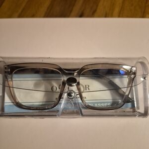 Transparent Square Glasses Blue Oscar De La Renta